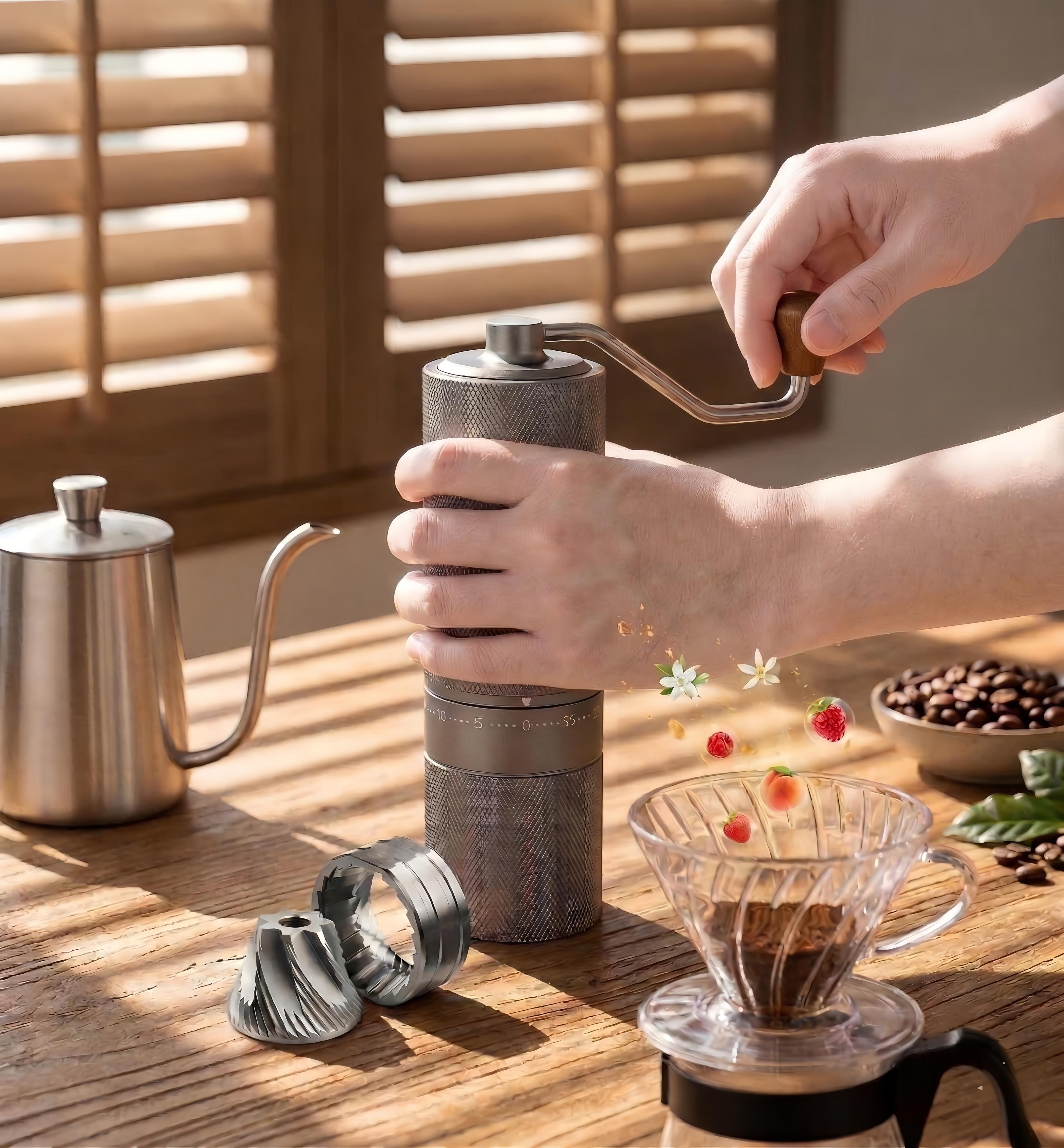 Dwell Home Barista Hand Mill | Heavy-Duty Metal Grinder & 7-Core Burr Coffee Portable