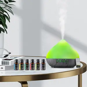 Ultrasonic 500ml Essential Oil Diffuser  Remote Control LED Lights, Air Humidifier, Includes 6 Premium Oils for Aromatherapy