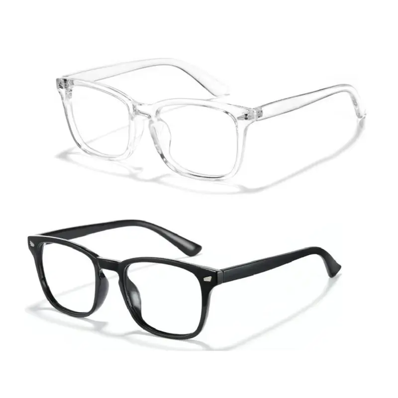 Blue Light Blocking Non-Prescription Glasses for Adults - Transparent Plastic, Crystal-Clear Anti-Blue Lenses, High-Quality Unbreakable Classic Circle Frames, 2026 Fashionable Eyewear for Phone & Gaming Use, Transparent Plastic Non-Prescription Glasses, E
