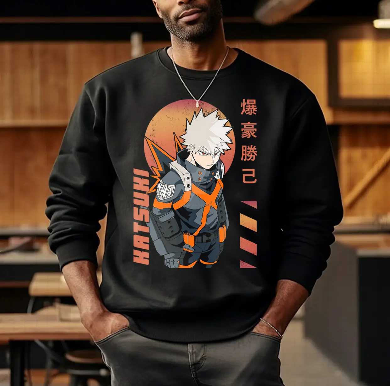 My Hero Academia Katsuki Bakugo Vintage Sweatshirt, Anime Street Style