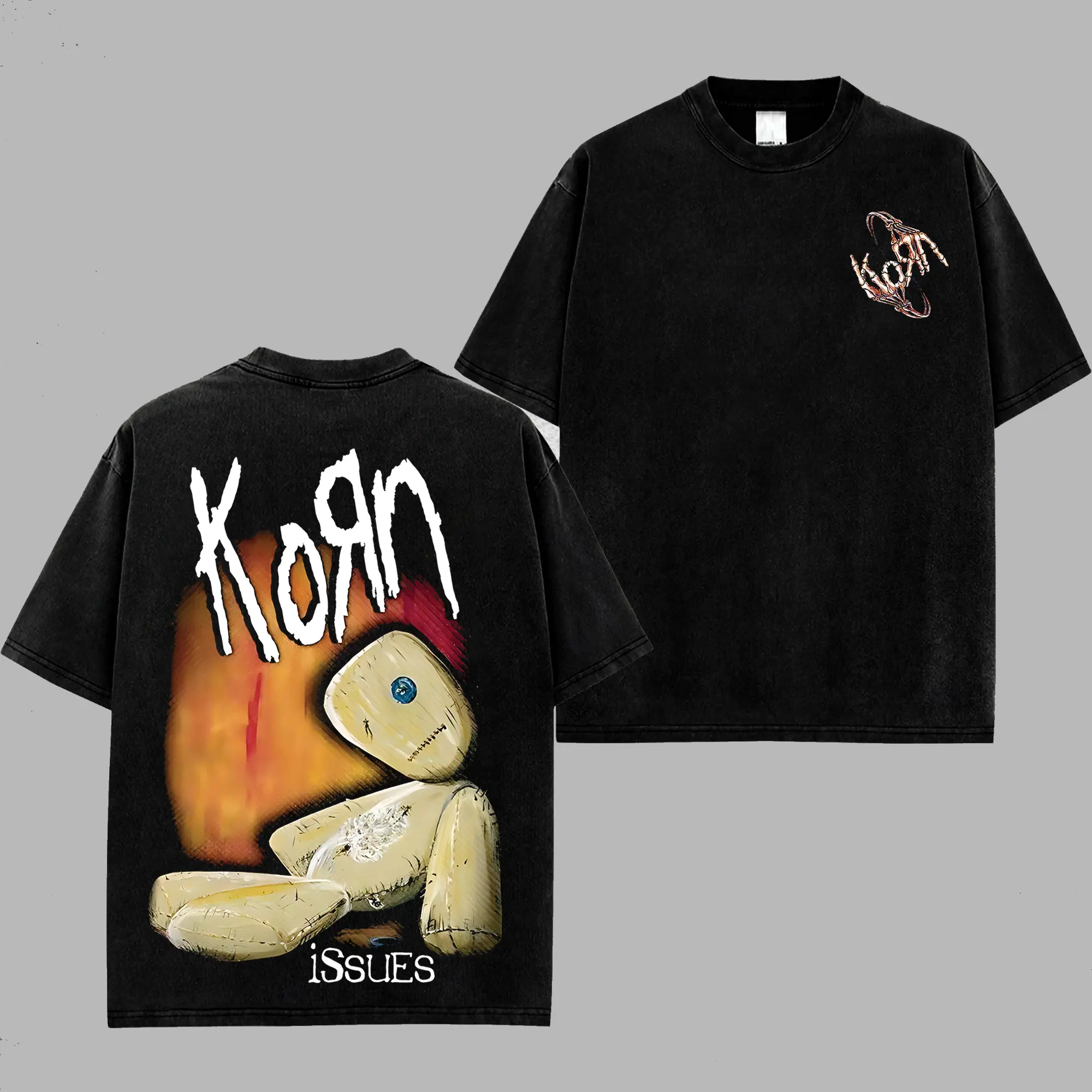 [$$$ROCKLIFE] Korn Band Issues 100% Cotton T-Shirt, Korn 2026 Tour Shirt, Classic 90s Nu-metal Hoodie, T-Shirt Alternative Metal Streetwear Essential for Rock Lovers Casual Crewneck Fabric