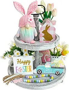 5Pcs Easter Gnome Tiered Tray Decor