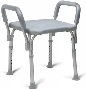 Backless Shower Chair with Arms 350 lb Capacity Bench Stool Seat for Elderly Seniors Independent Adults and Disabled Adults