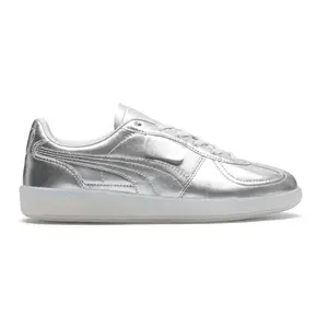 PUMA Womens Palermo Chrome Lace Up Sneakers Shoes Casual - Silver