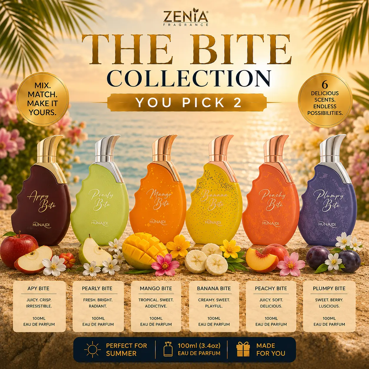 Build Your Own Bundle - Choose Two - Hunaidi Bite Collection 3.4oz Extrait De Parfum Spray by Shaikh Saeed