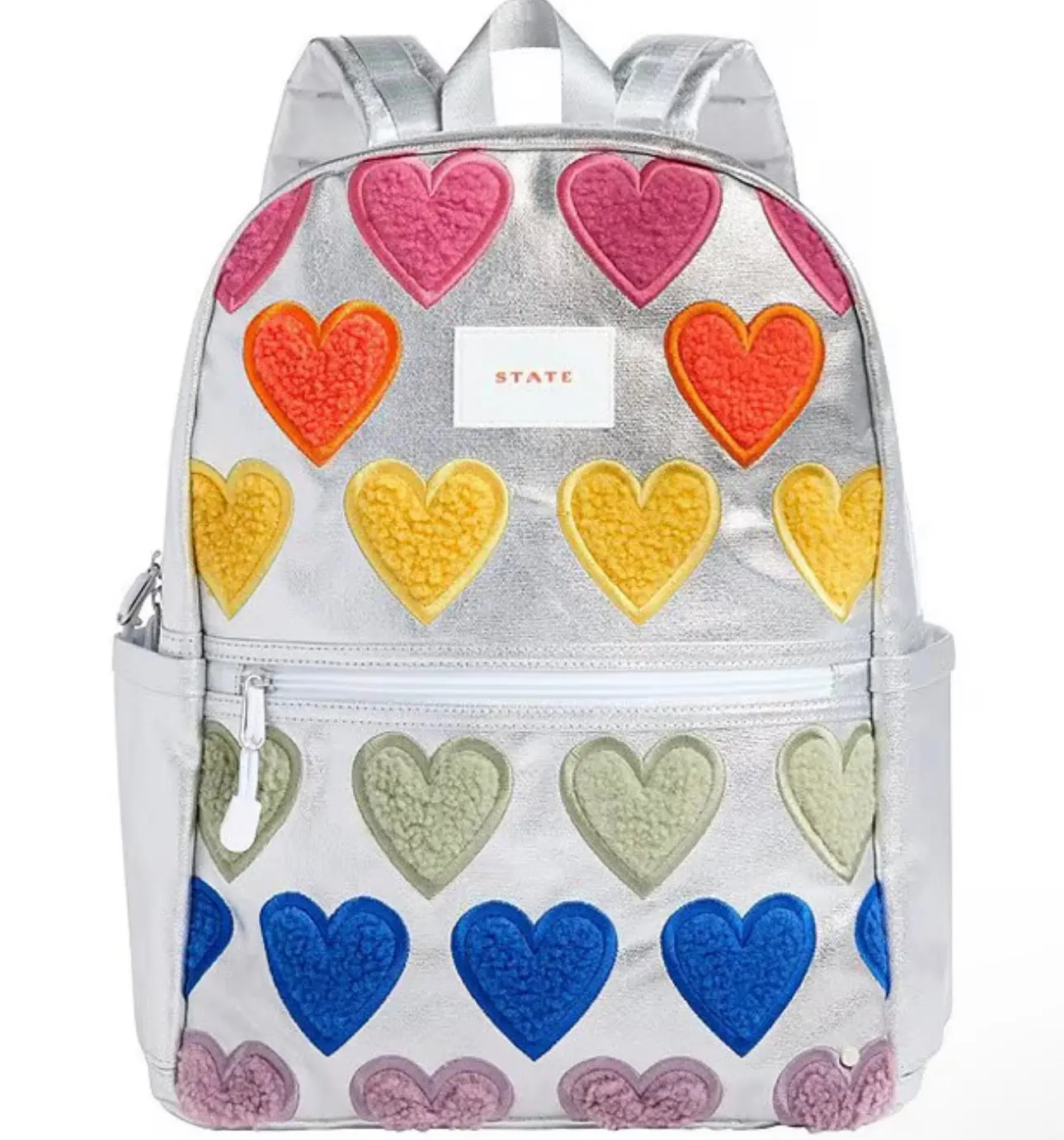 State Backpack-Fuzzy Hearts