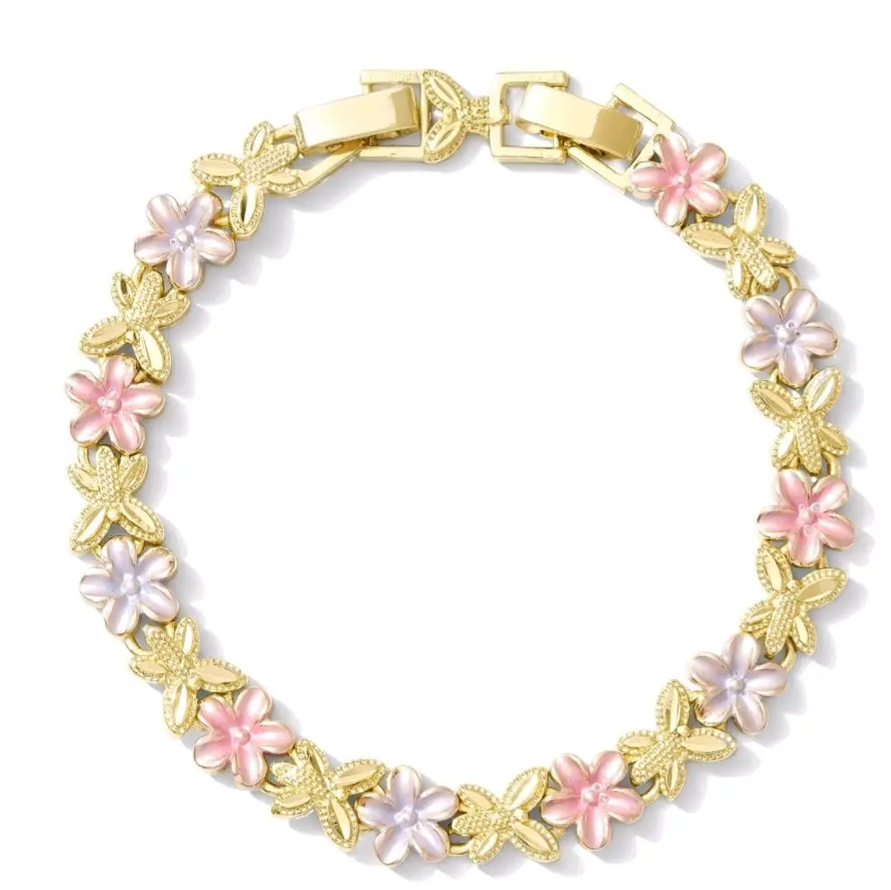 Hibiscus flower and butterfly bracelet