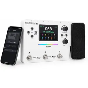 MOOER GE100Pro Guitar Multi-Effects Pedal with 3.5 inch screen, AI Tone Assistant, 240 Effect Types, Looper, Drum Machine, RGB Lighting, Mobile APP & PC Editing for Stage & Recording