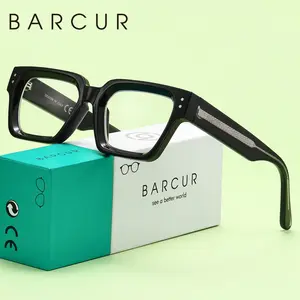 BARCUR Classic Basic Style With Textured Square Frame, Fashionable Decoration Eyeglass Daily Use, Thanksgiving Campus Activities, Brand Packaging, Perfect Gift, Stylish Square Frames