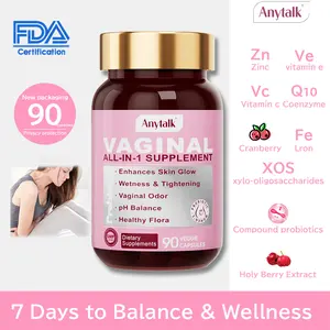 Anytalk Women's Probiotics for Feminine Healthwith Lactobacillus, Prebiotics & pH Balance Support |Supports Moisture, Odor Control &Intimate Flora -90 Capsules C female supplement Healthcare Dietary
