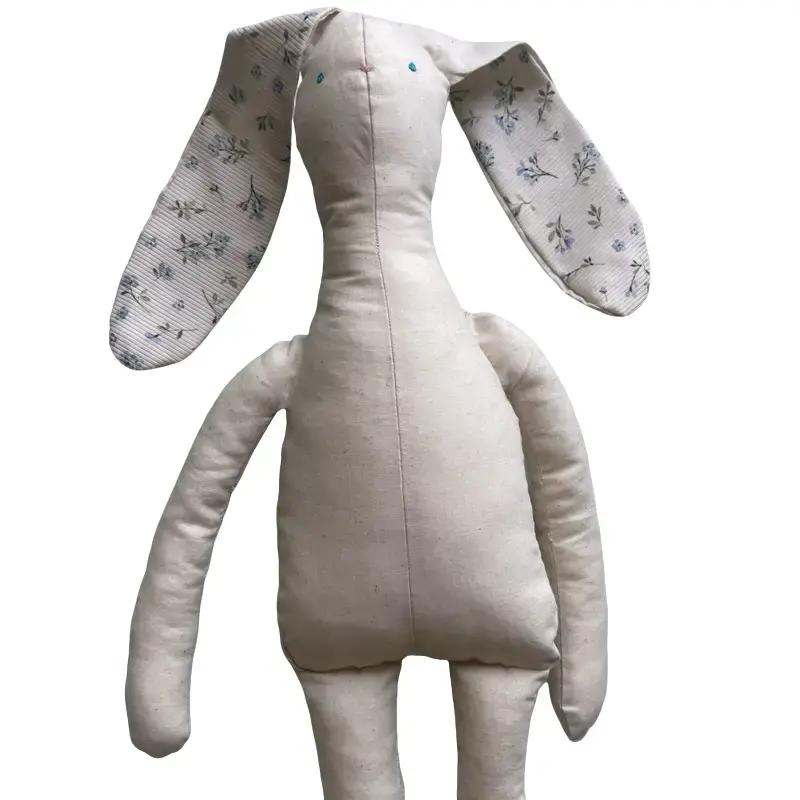 Orly Bunny; Handmade Soft Toy Organic Cotton Bunny Personalized Color Scheme Made to Order Stuffed Animal from USA