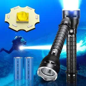 10000mAh Waterproof Diving Flashlight, XHP70 LED High Power Rechargeable Diving Flashlight, Underwater 100M Bright Scuba Flashlight, Diving Lamp