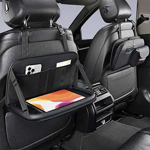 Car Tray Adjustable Car Seat Table for Travel with Storage Pockets Flexible Angles Portable Design for Eating Working and Storing Gadgets Ideal for Commuters and Travelers food tray for steering wheel