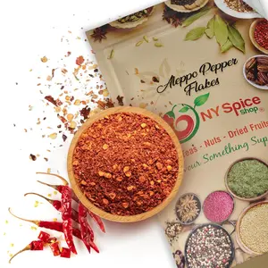 NY SPICE SHOP Aleppo Pepper – Crushed Chili Aleppo Pepper Flakes - Red Middle Eastern Aleppo Pepper Seasoning, Savory, Smoky Dishes - Hot Chili