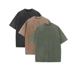 1/3 Pack Oversized Tshirts for Men Gym Vintage Heavyweight T Shirts Cotton Workout Acid Wash Baggy Tees