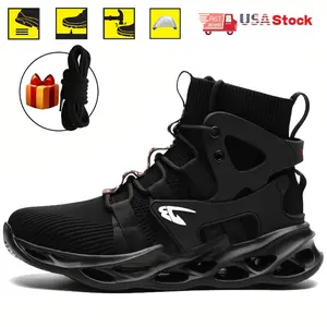 Indestructible Work Safety Boots for Men Breathable Lightweight Reliable Durable Steel Toe Industrial Construction Shoes Mechanic Restaurant Garden Hiking
