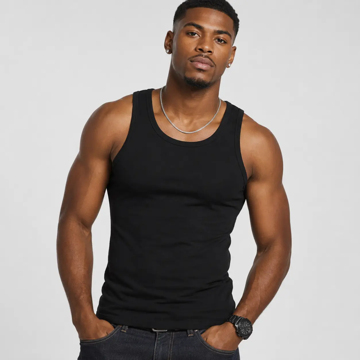 3-12 Packs Men 100% Cotton Ribbed Tank Top A-Shirt Wife Beater Undershirts Lot