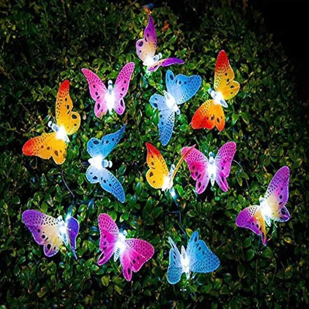 24 LED Butterfly String Lights, Fairy Lights Waterproof for Yard Bedroom Balcony Indoor
