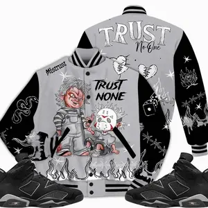 Cap And Gown 6s Outfit Varsity Jacket, Scary Trust No One Unisex T-Shirts To Match Sneaker Streetwear