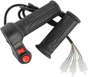 Universal Electric Throttle 12-72V Three Speed Throttle with Reverse Electric Twist Throttle with Forward and Reverse Accelerator for Electric Motorcycle Throttle