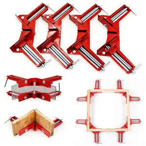 4pcs Metal 90 Degree Right Angle Clamp Set, Adjustable Jaw, Woodworking Frame, Fish Tank Glass, Cabinet Assembly, Welding Positioning