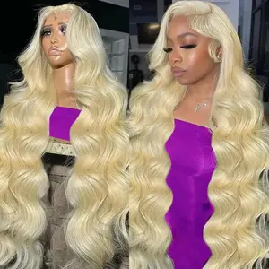 [BB Face] Blonde 613 Wigs Body Wave Lace Front Wigs 40 Inch 13x6 HD Lace Front Human Hair Wigs Pre Plucked HD Lace Wigs For Women 180% Density
