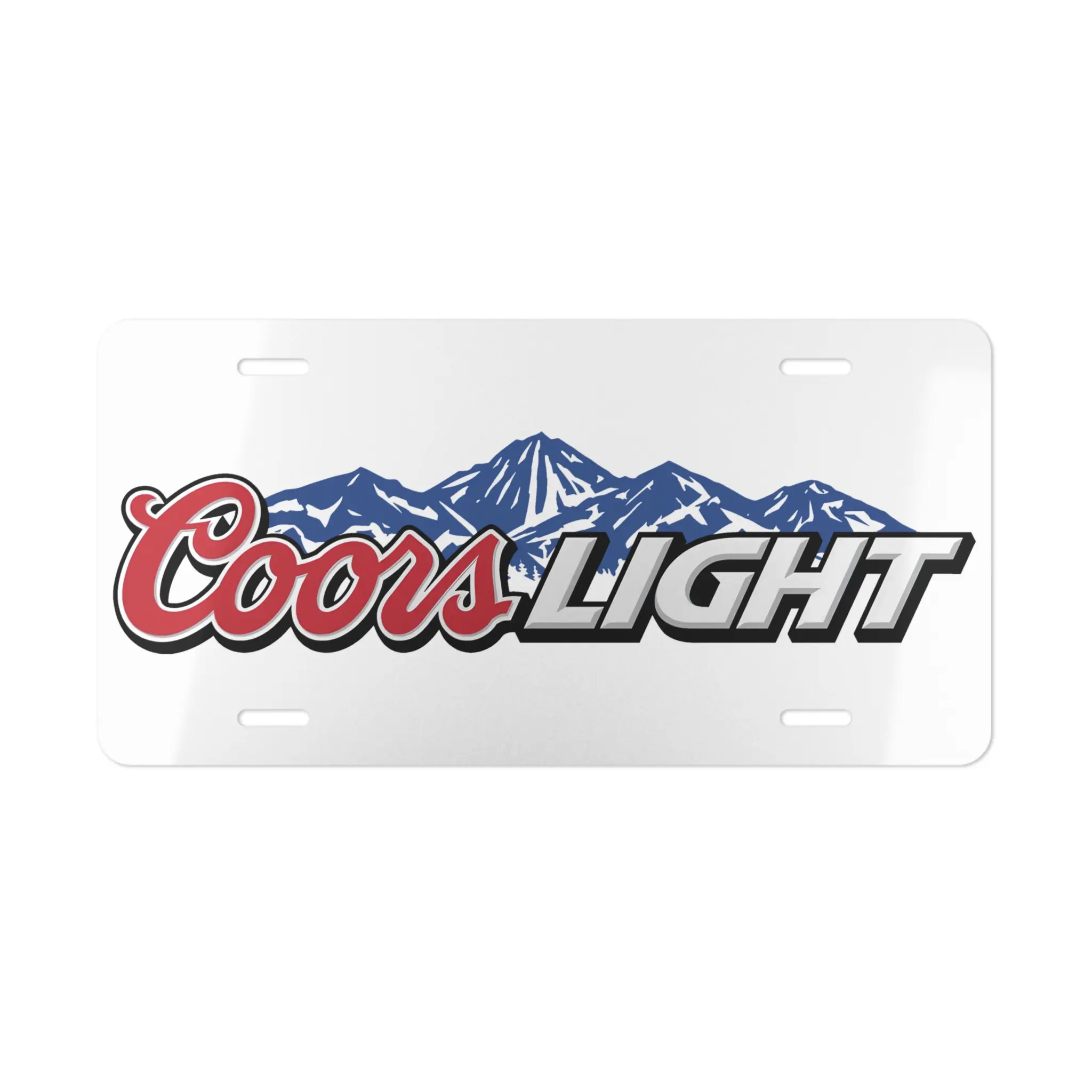Coors Light License Plate, Beer Vanity Plates, Gift for Him, Front Tag Plate, Car Tag, Home Door Sign 6 x 12 with 4 Holes
