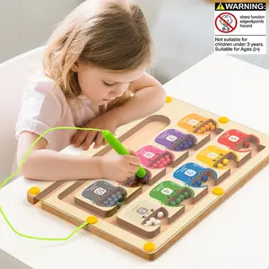 Wooden Color Sorting Maze Puzzle, Wooden Stacking Puzzle, Fine Motor Skill Development Toy, Educational Gift for Kids, Montessori Puzzles Gift, Halloween Thanksgiving Christmas Easter