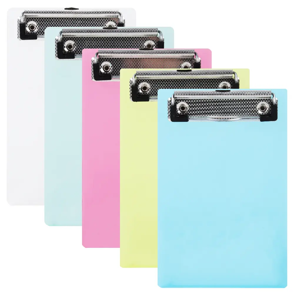 5 Pcs Plastic Colorful Mini Clipboard Set,Pretty Clipboard Memo Size Pocket Clip Boards,A6 Size Clipboards for Classrooms,Offices,Restaurants,Doctor Offices,Halloween Christmas Gifts,Hand Tools Kits