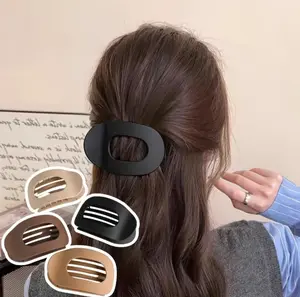 4pcs Solid Color Flat Hair Clips Set – Minimalist Acrylic Barrettes for Women, Strong Hold Claw Clips for Thick or Thin Hair | Elegant, No-Crease, Daily & Party Styling Accessories