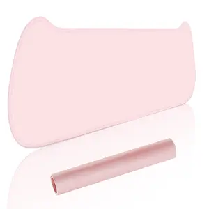 Kawaii Cat-Ear Pink Double-Sided XXL Waterproof Easy-Clean PVC Leather Stitched Edge Desk Mat Mousepad for Gaming Office Girls Room Decor Ideal Gift for Gamer Girls