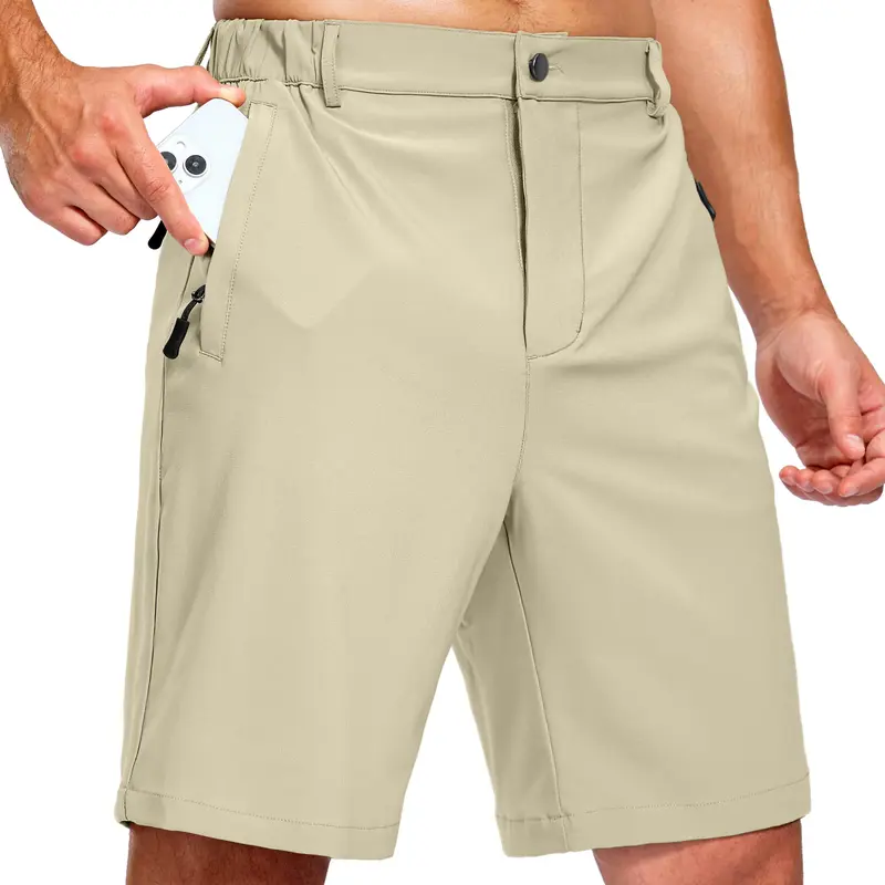 G Gradual Men's Waist Stretchable Fast Dry Athleisure Sports Shorts - 5in/7in/9in Inseam, Lightweight Sweat-Wicking, 3 Zipper Pockets, Sun Protection, Sporty Casual, for Golf, Hiking, Sweat-Wicking Sun Protection Men's Sports Shorts, Waist Men's Sports Sh