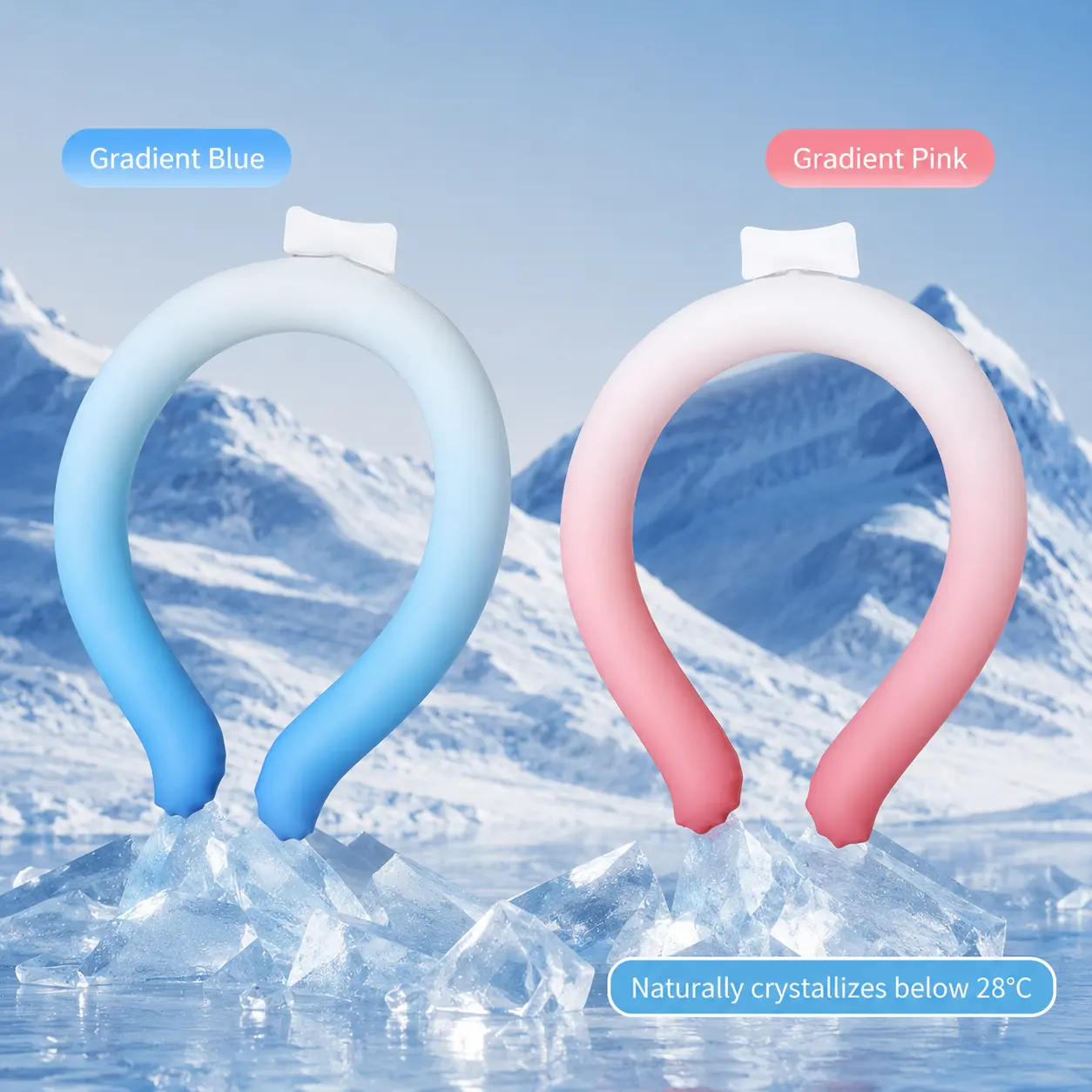 Neck Cooling Tube Wearable Cold - With Cold-Insulated Bag, Freezes Below 82.4°F/28°C, Summer Hot Weather Relief Essential, For Outdoor Sport/Indoor Use, Gift Option Activity Reusable Ice Pack(17.5X15x2.1cm)