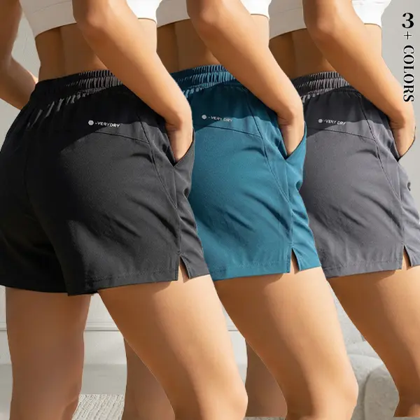 Women's Solid-Color 3 Pack Quick Dry Athletic Shorts, Nylon-Ice Silk Blend, Breathable, Comfortable, Athletic Shorts for Easy Movement, Ideal for Indoor Activities