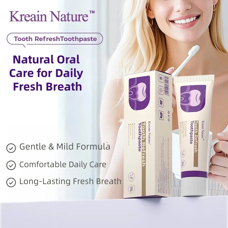 Kreain Nature Tooth Refresh Toothpaste Teeth Refresh Whitening Toothpaste, Remove Coffee Wine Stains, Long Lasting Fresh Breath Daily Oral Care