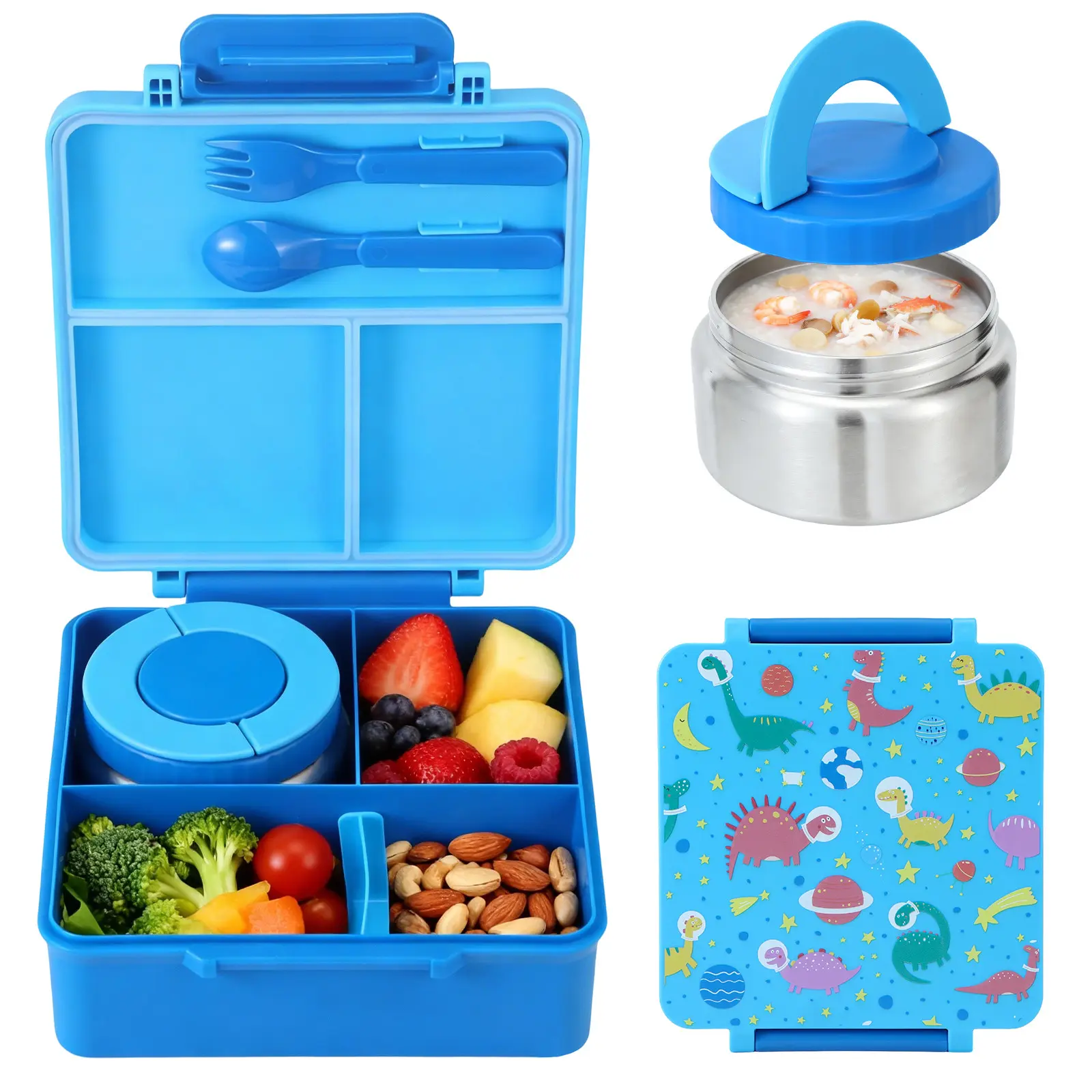 Dinosaur Pattern Blue Lunch Box