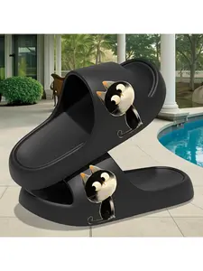 Women' Kitten Slippers with Paw Print & Kitten Face - Slip- /Outdoor, Machine Washable - Cute Cartoon Cat Sandals for, Women Shoes