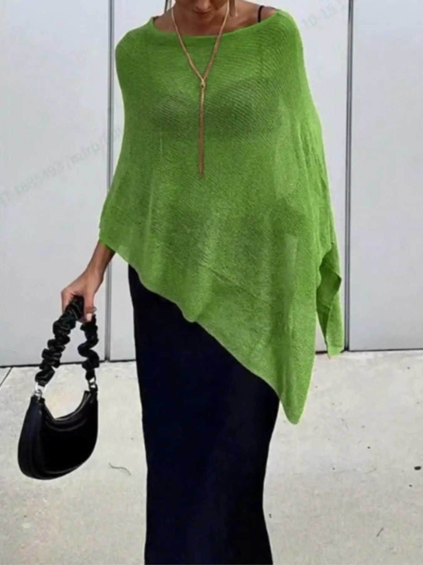 Women Oversized Knit Poncho Sweater Casual Loose Fit Pullover Cape Top Fall Winter Cozy Chic Outfit，statement color