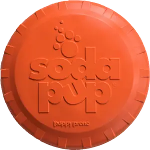 Sodapup Bottle Top Flyer Durable Rubber Retrieving Frisbee Orange FDA Compliant Dishwasher Safe USA Made