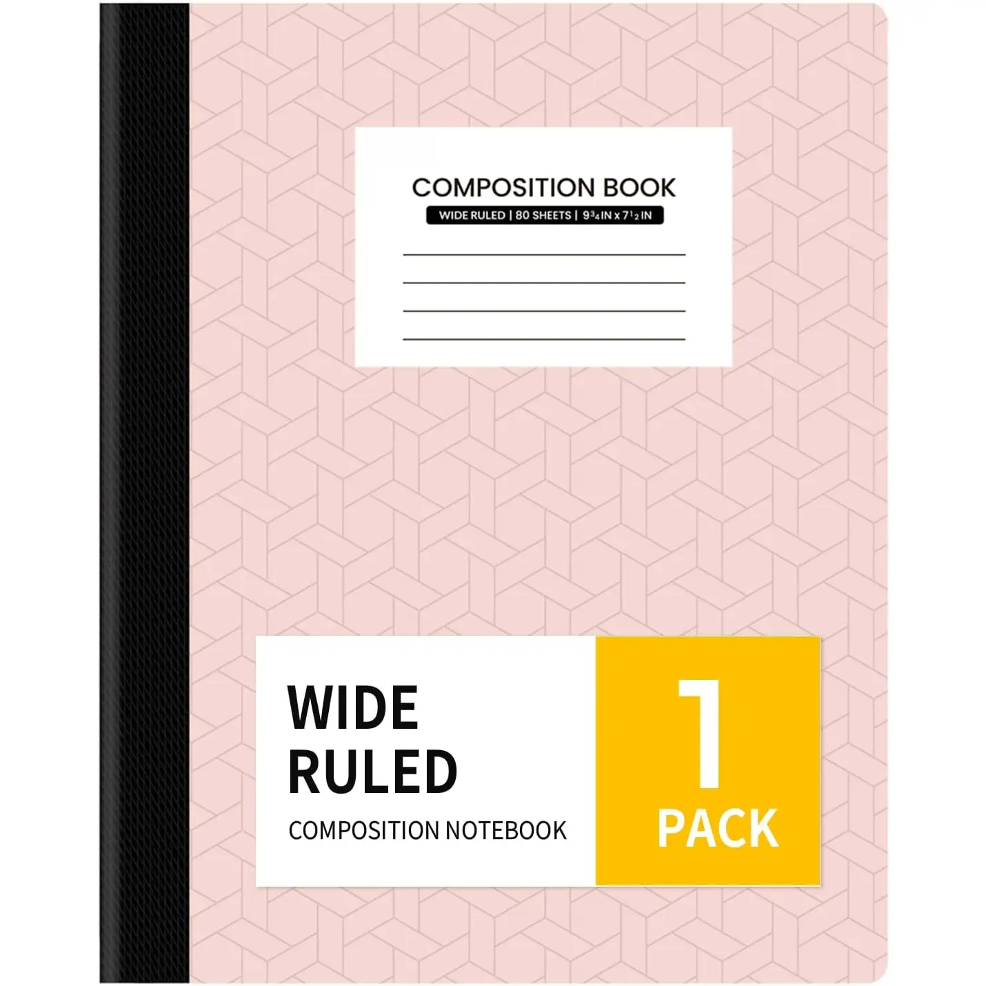 Composition Notebook, Wide Ruled Paper,  School Supplies for College Students & K-12, 9-3/4" x 7-1/2", 80 Sheets/160 Pages,