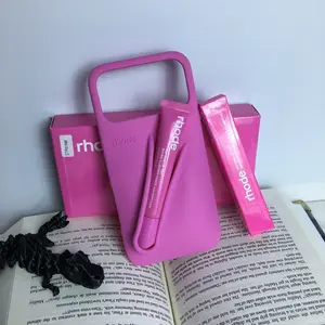 Fashion Rhode Lip Case Set for iPhone, Silicone Phone Case with Lipstick, Matte Soft Cover, Aesthetic Phone Case Gift