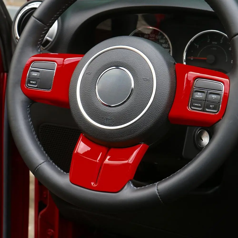Scratch-Resistant Steering Wheel Cover & Panel Trim Decorative Decals, Auto Interior Accessories for Jeep Wrangler JK (2011–2017), Patriot Compass (2011–2016), Grand Cherokee (2011–2013)