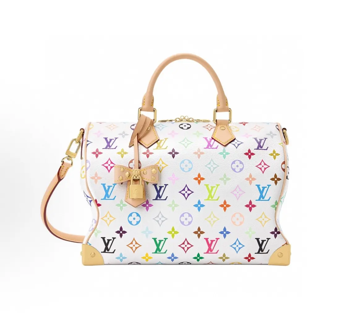 Pre-owned Louis Vuitton x Takashi Murakami Speedy 30 White Multicolore, Chip Embedded 2601389