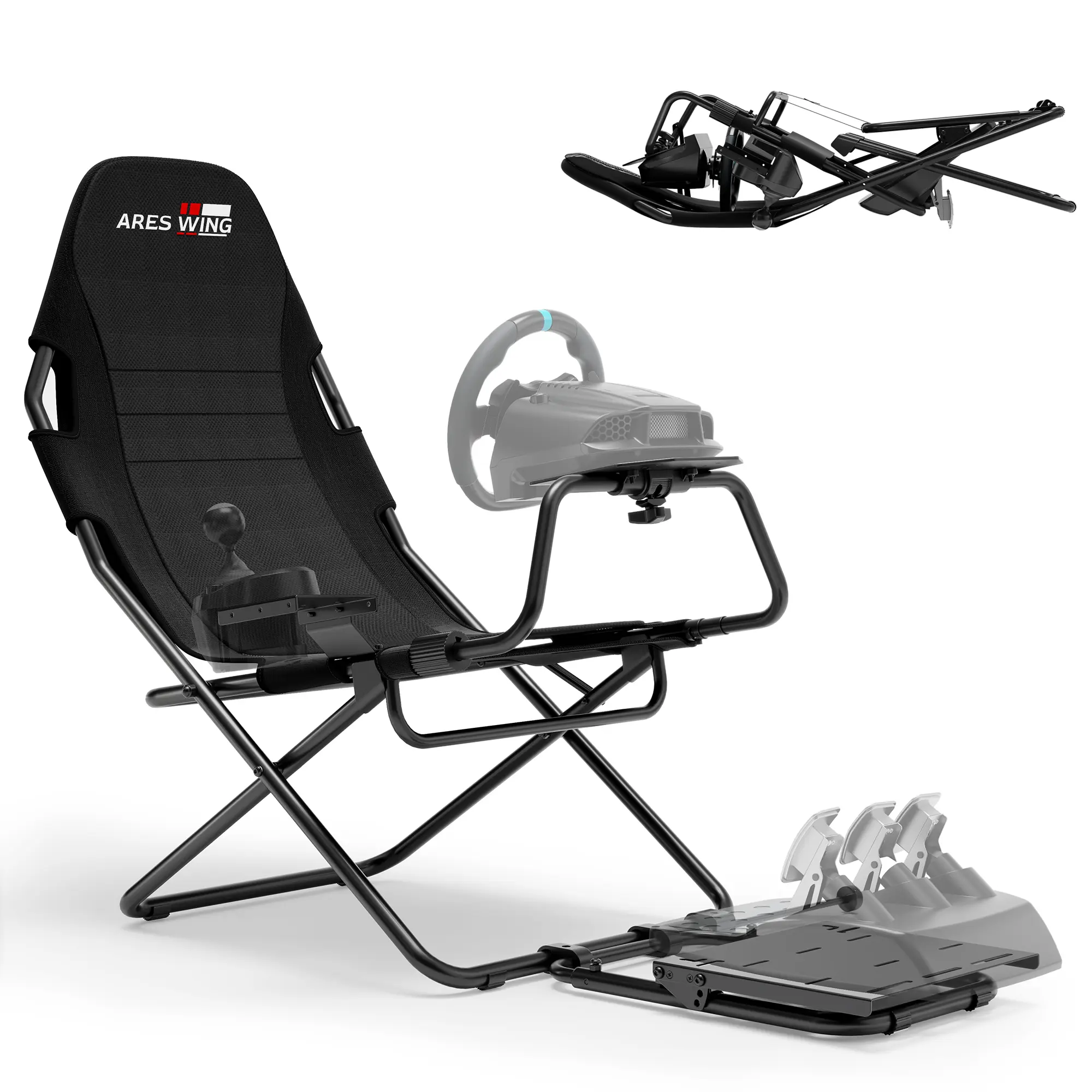 ARES WING Racing Simulator Cockpit, Racing Wheel Stand with Seat ...