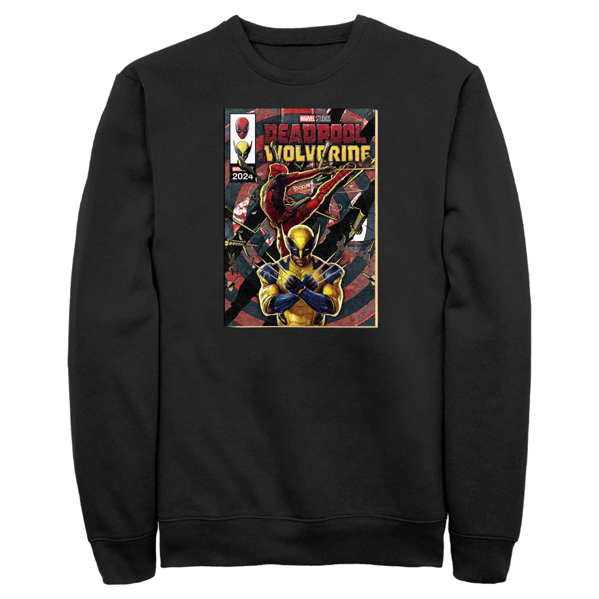 Men's Stylish Fashion Marvel Deadpool & Wolverine Claws Action Poster Sweatshirt, Menswear Apparel