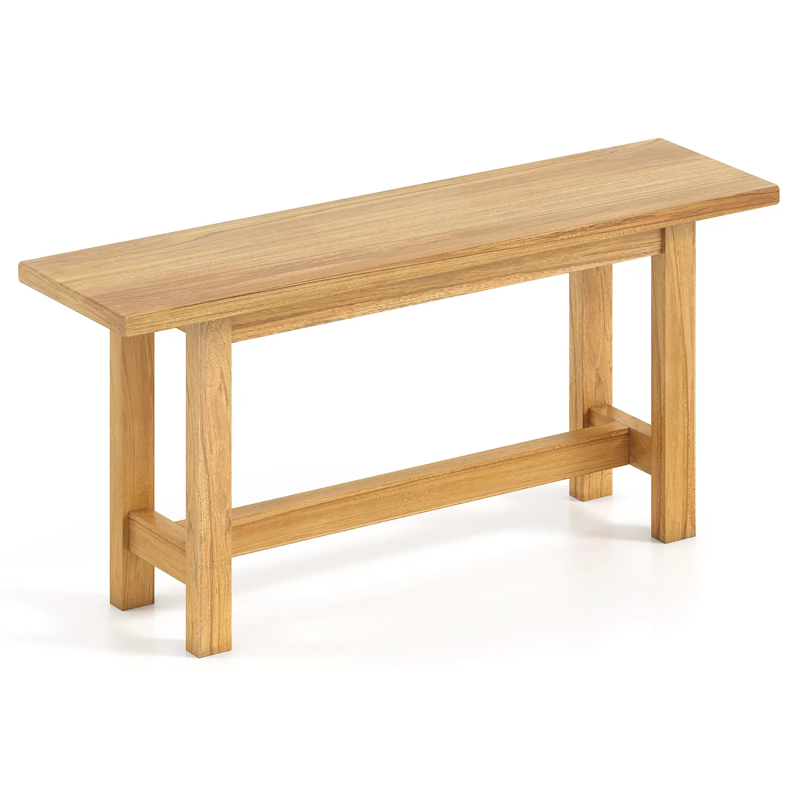 COSTWAY - Outdoor Teak Wood Bench for Porch Backyard and Poolside