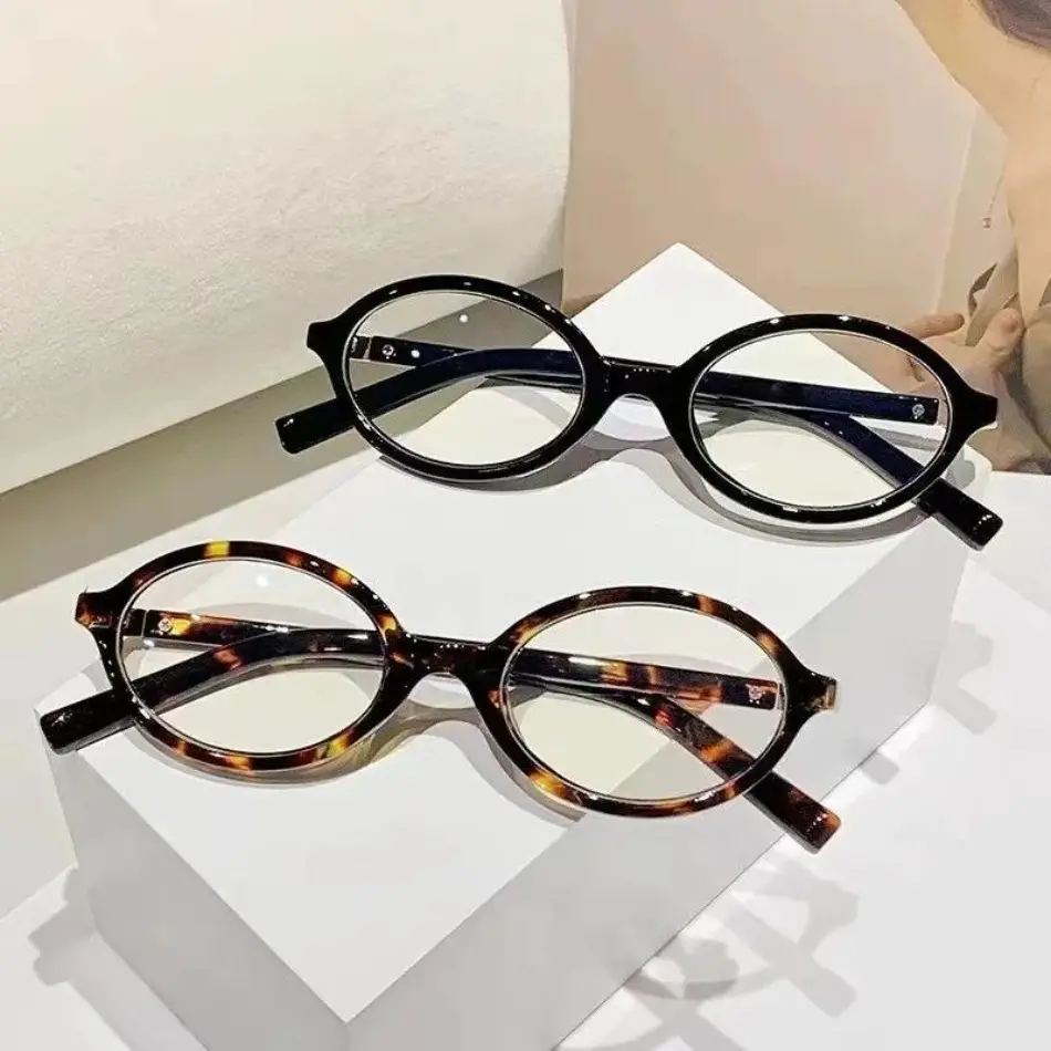 Valentine’s Day Gift Set for Him & Her 2-Pack Unisex Oval Anti Blue Light Glasses | Anti-Fatigue UV Radiation Filter Clear Lens Eyewear | Must-Have Gaming Computer Glasses for Office Work Daily Study Accessories
