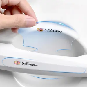 8Pcs TPU Car Door Bowl Anti-scratch Stickers Protection Decals Film Auto Decorative Accessories Vehicle Exterior Decoration For Cadillac Models Escalade CTS ATS XTS CT4 CT5 XT5 XT4 XT6 CT6 Lyriq SRX ELR Celestiq EXT XLR