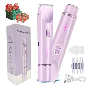 2-In-1 Dual Head Electric Shaver Trimmer, USB-C Charging, Ipx7 Waterproof, Wet & Dry Use, Home & Travel Portable Kit, Cordless Waterproof Shaver