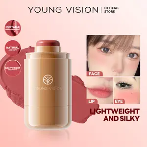 YOUNG VISION Lightweight Pocket Blush Stick, Multi-Use Creamy Blush Tint in 6 Colors, Smooth Texture, Long-Lasting Natural Look, Beauty Cosmetics, Daily Makeup Cosmetic Use